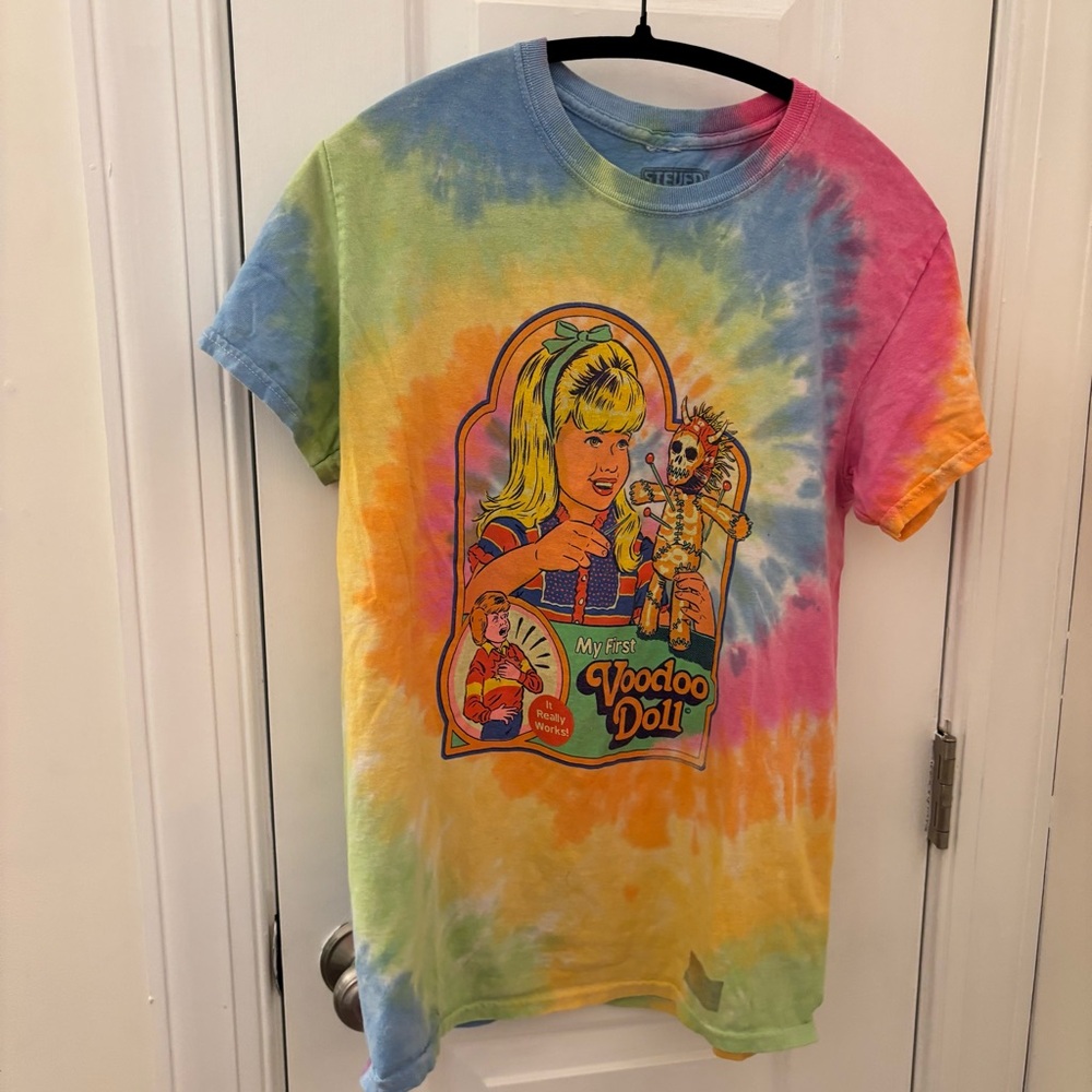 Steven Rhodes My first voodoo doll Tie-Dye Graphic Tee size S streetwear Urban